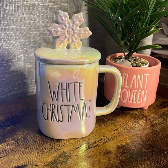 Rae Dunn Other - 🆕 RAE DUNN IRIDESCENT WHITE CHRISTMAS MUG